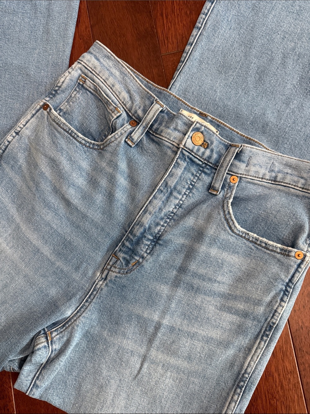 NWOT Madewell Light Blue 11” Flare Leg High Rise Denim Jeans 28 - Picture 2 of 7